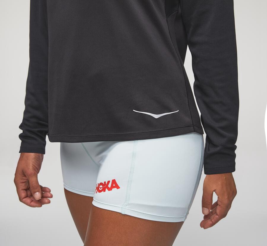 Hoka One One Top Kadın Siyah - Performance Long Sleeve - DZ8621503